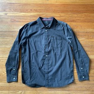 HURLEY charcoal grey button-up shirt